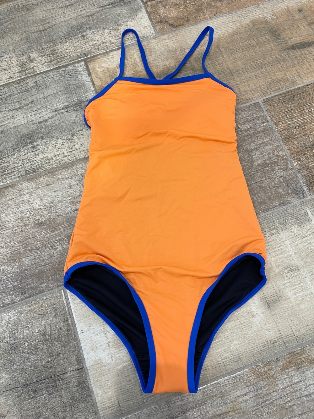 NWT Beautikini Period Swimwear One Piece Bathing Suit Size XS Orange Blue
